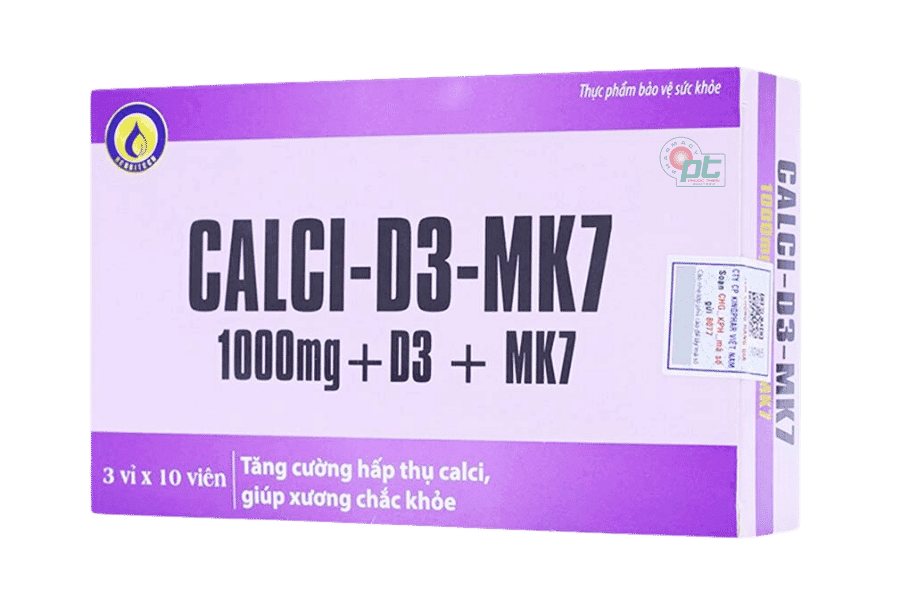 Calci-D3-MK7 Herbitech (Hộp/ 30 viên) - Bổ sung canxi, ngăn ngừa loãng xương