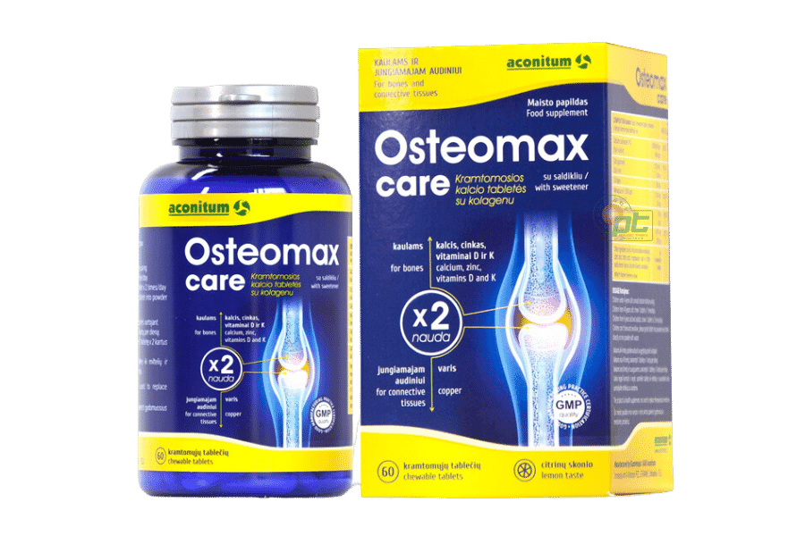 Viên nhai bổ sung Canxi D3 MK7 Osteomax Care (Hộp/ 60 viên)