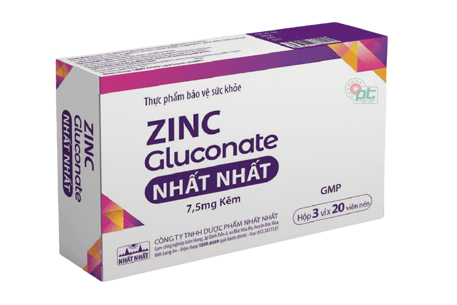 Viên uống bổ sung kẽm ZinC Gluconate Nhất Nhất (Hộp/ 60 viên) - Hỗ trợ tăng sức đề kháng