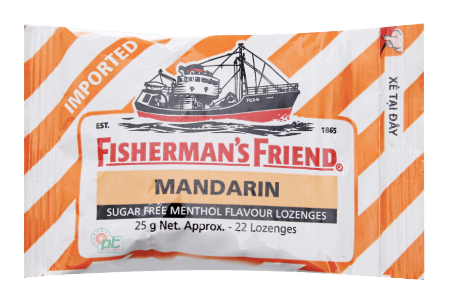 Kẹo cay con tàu không đường Fisherman's Friend vị quýt & menthol (gói 25g)