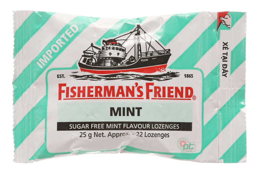 Kẹo cay con tàu Fisherman's Friend vị bạc hà (gói 25g)