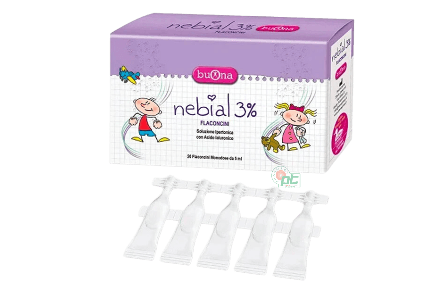 Dung dịch muối ưu trương Buona Nebianax 3% giúp giữ ấm và làm sạch mũi (hộp 20 ống)