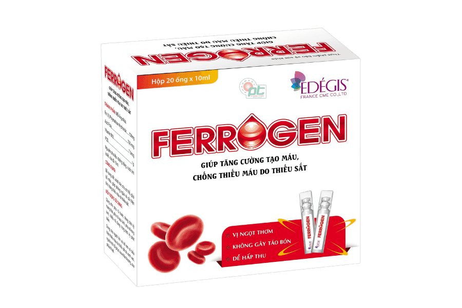 Edégis Ferrogen (Hộp/ 20 ống) - Bổ sung sắt, giảm nguy cơ thiếu máu