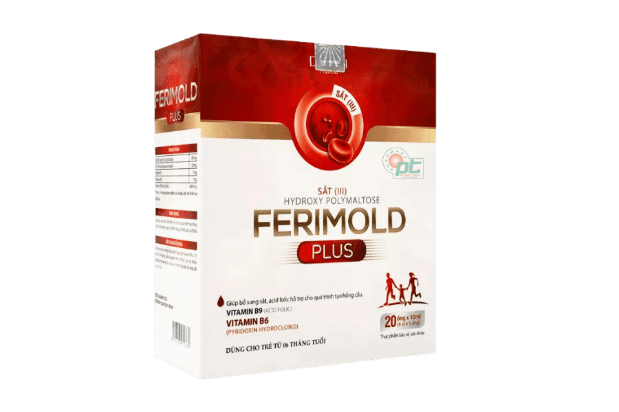 Ferimold Plus (Hộp/ 20 ống) - Bổ sung sắt, bổ máu, tăng cường sức khỏe