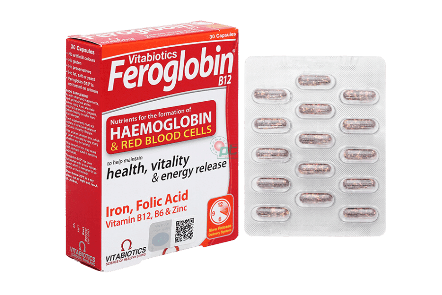 Viên uống bổ sung sắt Feroglobin B12 (Hộp/ 30 viên) - Bổ máu, hỗ trợ quá trình tạo máu