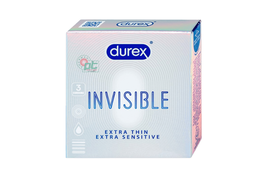 Bao cao su siêu mỏng Durex Invisible (hộp 3 cái)