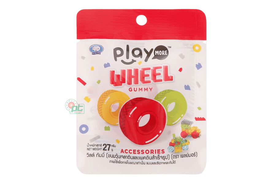 Kẹo dẻo Playmore hình bánh xe cho trẻ (gói 27g)