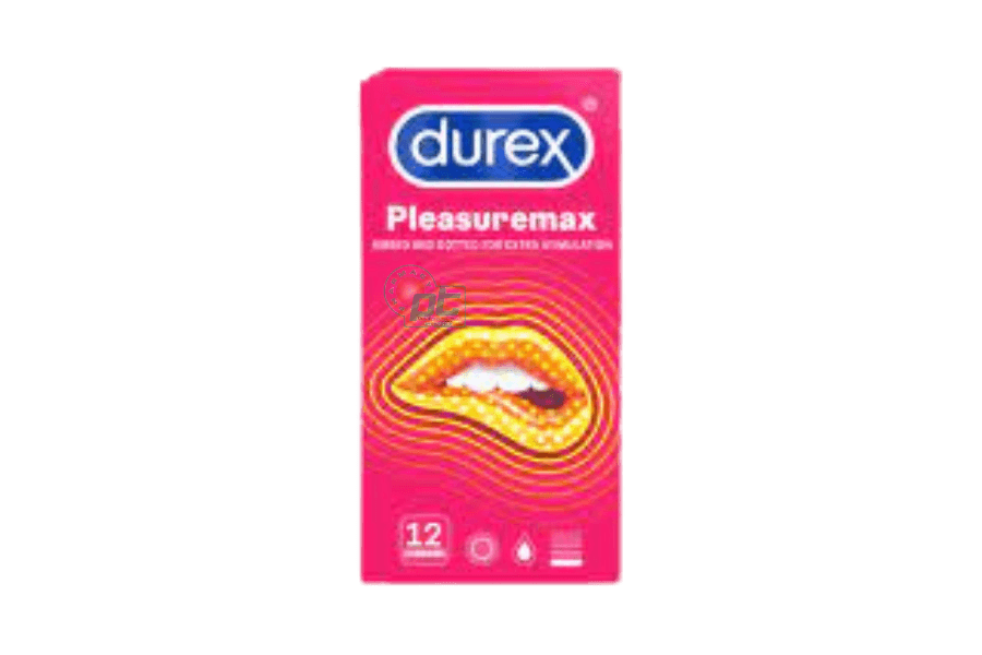 Bao cao su Durex Pleasuremax có gân và hạt nổi (hộp 12 cái)