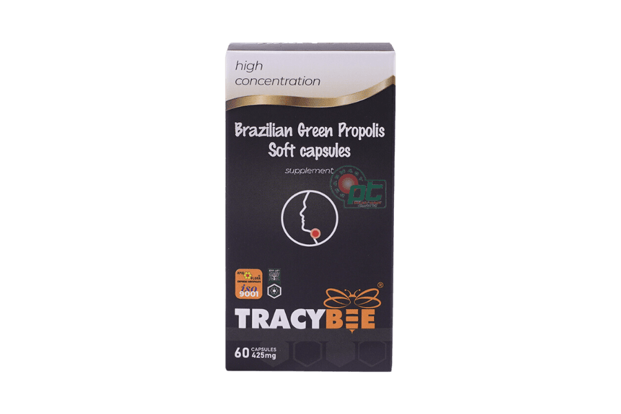 Keo ong xanh Green Propolis Tracybee hỗ trợ tăng cường sức đề kháng (Hộp 60 viên)