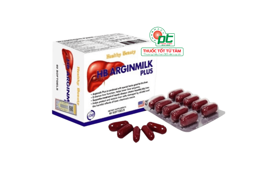 Viên uống HB Arginmilk Plus bảo vệ gan, hỗ trợ hạ men gan (hộp 60 viên)