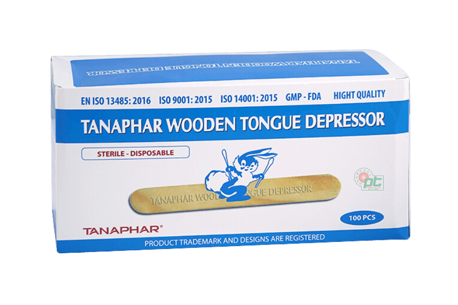 Que đè lưỡi gỗ Tanaphar (hộp 100 que)