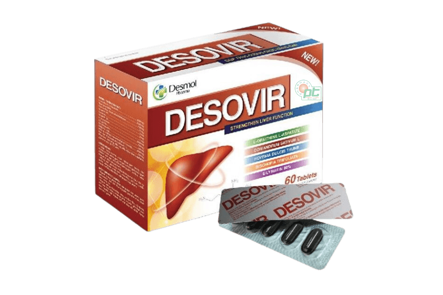 Viên bổ gan Desovir Plus hỗ trợ thanh nhiệt, mát gan (hộp 60 viên)