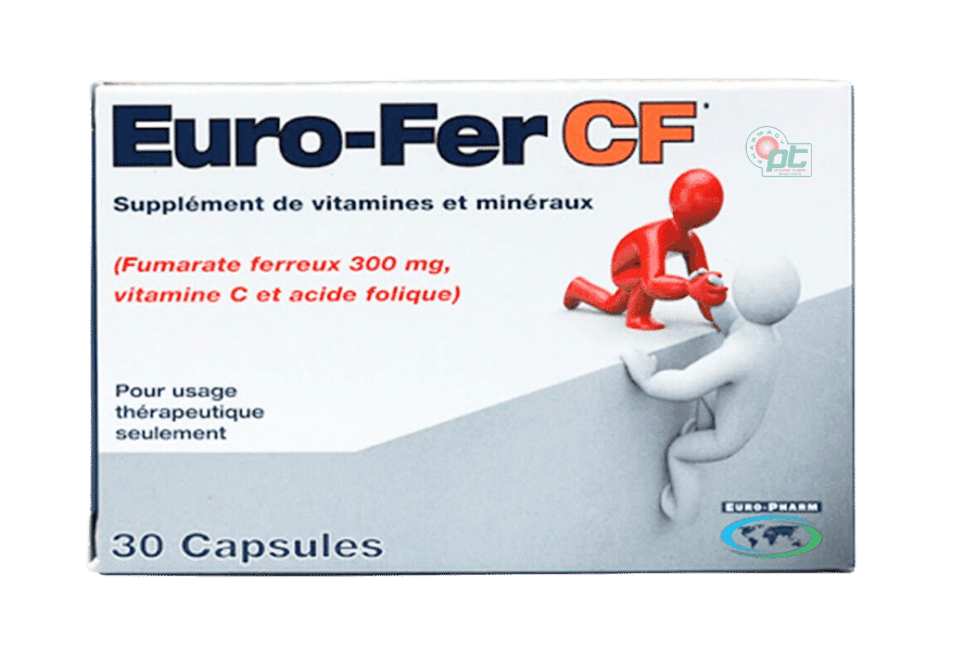 Viên uống Euro Fer CF (Hộp/ 30 viên) - Bổ sung sắt, tăng cường miễn dịch