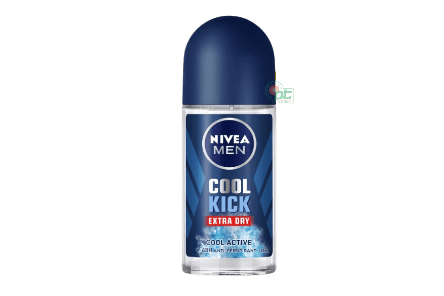 Lăn khử mùi Nivea Men Cool Kick Extra Dry mát lạnh, thơm năng động (chai 50ml)