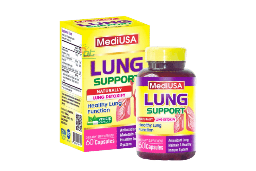 Viên uống Lung Support MediUSA (Hộp/ 60 viên) - Bổ phổi, hỗ trợ thải độc phổi