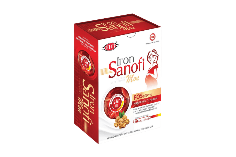 Iron Sanofi Mom - Bổ sung sắt và acid folic cho cơ thể (hộp 20 ống)