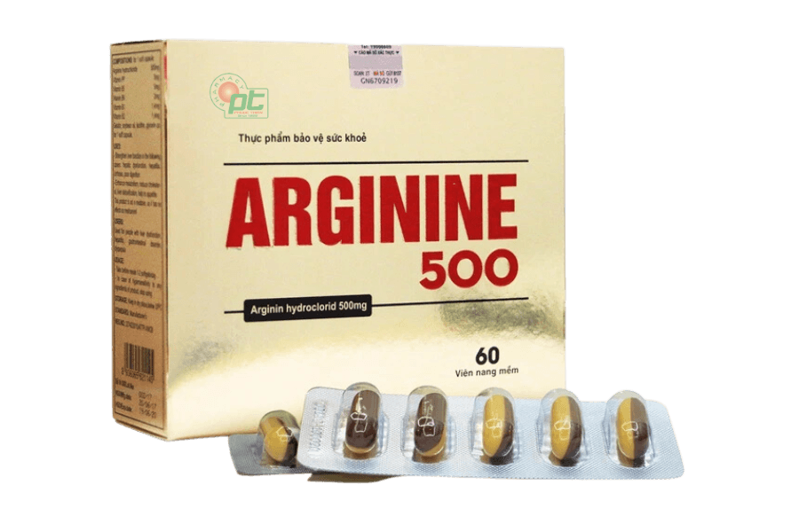 Arginine 500 viên uống bổ gan, bảo vệ gan hộp 60 viên