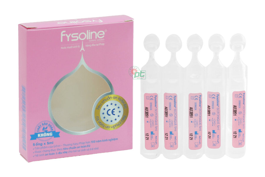 Nước muối sinh lý Fysoline Đẳng trương giúp vệ sinh mắt, mũi, miệng cho bé (hộp 5 ống)