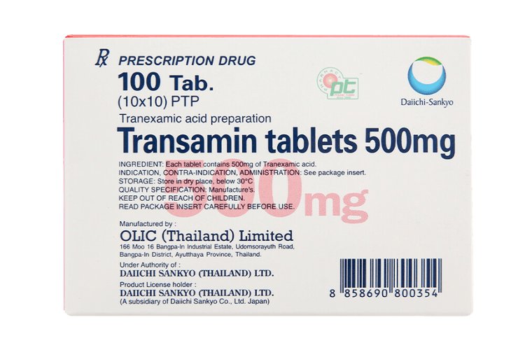 Transmin Hopper Thuốc Transamin 500mg điều trị chảy máu liên quan đến fibrin (hộp 10 vỉ ...