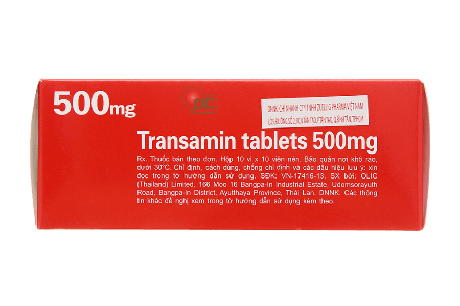 Transmin Hopper Thuốc Transamin 500mg điều trị chảy máu liên quan đến fibrin (hộp 10 vỉ ...