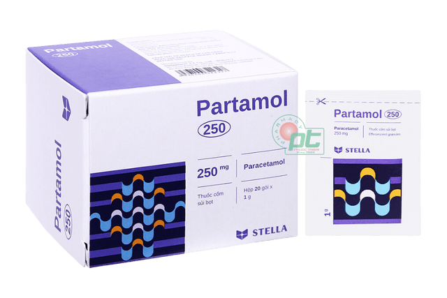 Partamol Tab Thuốc Partamol 250 giảm đau và sốt từ nhẹ đến vừa (hộp 20 gói)